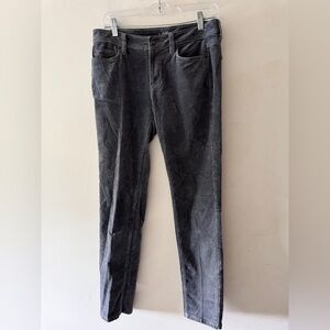 LOFT Ann Taylor Charcoal Gray Velvet Pants Modern Skinny
